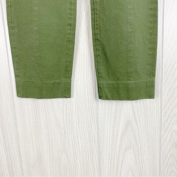 Everlane | Olive Green Cotton Twill Side Zip Ankle Pant Size 0 - Picture 5 of 8